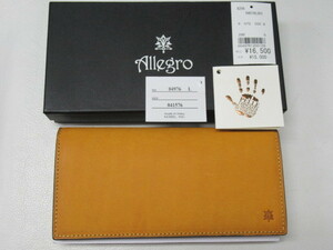 ◆3.Allegro アレグロ オーリオ 長財布 黄色系/ライトブラウン 04976 L 箱付/未使用品