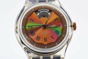 稼働品 スウォッチ スケルトン 自動巻き メンズ 腕時計 SWATCH