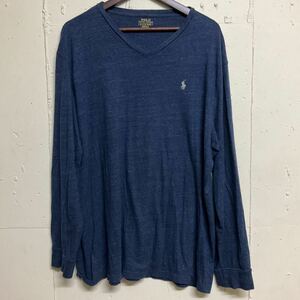 POLO RALPH LAUREN ポロ ラルフローレン XL Vネック ロングTシャツ 長袖Tシャツ 長袖カットソー CLASSIC FIT 古着 ユーズド