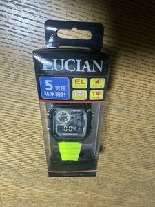 LUCIAN ルシアン LU-28B-19 デジタル時計 ブラック　蛍光イエロー