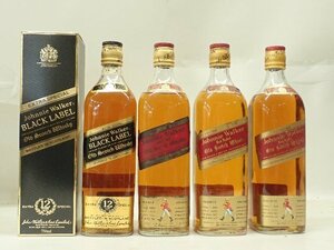 【古酒・未開栓】JOHNNIE WALKER BLACK LABEL EXTRA SPECIAL 12 years old + RED LABEL ウイスキー 760ml/750ml 43% 4本セット ¶ 6DA11-1