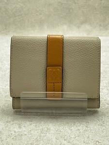 LOEWE◆3つ折り財布/レザー/BEG/無地/レディース/062101