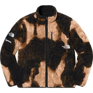 新品　21aw　Supreme シュプリーム THE NORTH FACE ノースフェイス ブリーチドデニムプリント フリースジャケット ブルゾン L　当たり柄