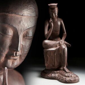 Z013. 仏教美術 弥勒菩薩半跏思惟像 高さ54.5cm / 彫刻美術仏像古美術