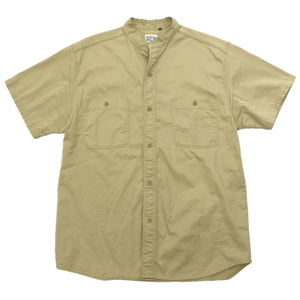 良品 orslow オアスロウ スタンドカラー ショートスリーブ シャツ ワークシャツ ベージュ size.2(M) チノシャツ ミリタリー