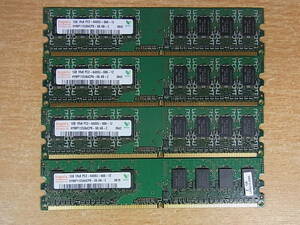 △A/931●ハイニクス hynix☆デスクトップPC用メモリ 1GB×4枚組☆PC2-6400U DDR2 HYMP112U64CP8-S6☆動作不明☆ジャンク