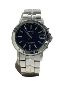 SEIKO◆ソーラー腕時計/アナログ/BLK/SLV/7B52-0AG0