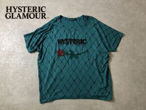 HYSTERIC GLAMOUR●スカル有刺鉄線ロゴ＆薔薇 肩出し カットソー Tシャツ●ヒステリックグラマー