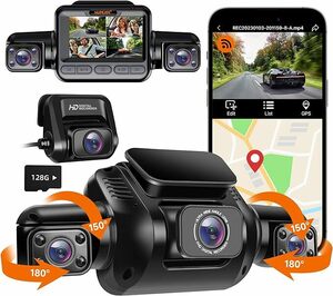 HUPEJOS 4カメラ ドライブレコーダー 360度 フロント4K 1080P*2 5GHzWi-fi GPS内蔵128Gマイク