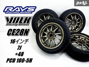 【 希少!! 】 RAYS レイズ VR CE28N 鍛造 ホイール 16インチ 7J +48 PCD 100 5H タイヤ付 4本 86 BRZ インプレッサ レガシイ 等に 棚40D