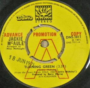 英シングル●JACKIE McAULEY／Turnig Green　プロモ盤 トレイダー・ホーンのジャッキー・マコーリーが残したアルバムより 45回転の魔力