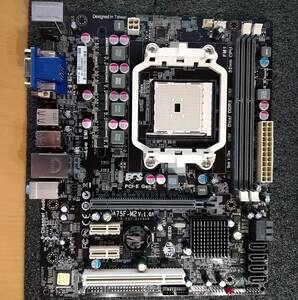 【中古】ECS A75F-M2 SocketFM1 + Win10Homeデジタルライセンス