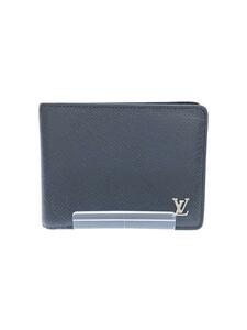 LOUIS VUITTON◆ポルト・フォイユ・ミュルティプル_タイガ_BLK/牛革/BLK/メンズ/M30295