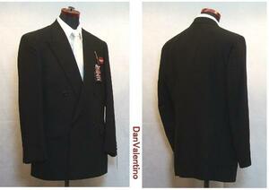 【DanValentino】ダンバレンチノ パリ・上品な真黒と充実の快適性・春夏ダブル礼服・AB3（胸回92・腰回82・身長160）