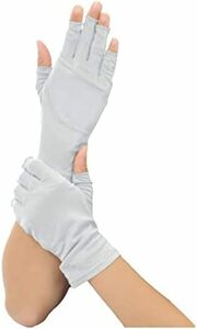 [est shop] シルク 手袋 指先カット タイプ 薄手 夏も快適な 涼感 スムース素材 Silk 100% 紫外線 UV 対