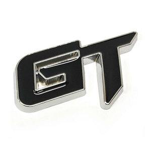 GT プレート エンブレム ステッカー カスタム ラベル ドレスアップ 車 カー用品 ポイント消化 送料無料 シルバー×ブラック