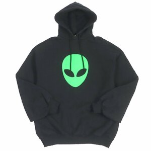 良品□バレンシアガ 21SS 641529 Black Alien Sport Hoodie ダメージ加工 フーディー プルオーバーパーカー ブラック S 正規品 メンズ