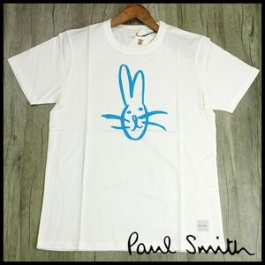 新品 ポールスミスＴシャツ ラビット(うさぎ) プリント M 白 半袖カットソー クルーネック Paul Smith メンズ 【9615】