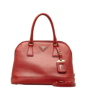 プラダ サフィアーノ ハンドバッグ ショルダーバッグ 2WAY BN2558 レッド レザー レディース PRADA 【中古】