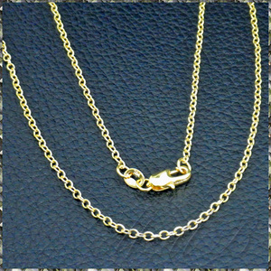 [NECKLACE] 18K Gold Filled Link Rolo Chain イエローゴールド アズキ チェーン ネックレス 1.6x560mm (2.2g)