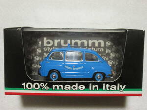 ブルム フィアット 600D ムルティプラ ローマ市ポリスカー 1964 1/43 (M-194) brumm Fiat 600 Multipla Polizia Municipale Roma1964