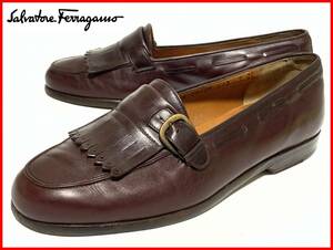 即決 Salvatore Ferragamo フェラガモ 7≒24cm ローファー 茶 ブラウン レディース D1