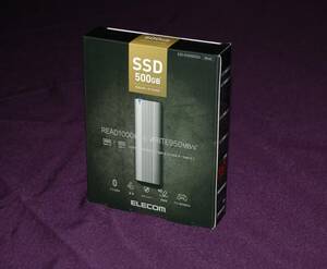 ・ 　ELECOM SSD 500GB 外付けポータブルSSD ESD-EH0500GSV Silver エレコム　ポータブルSSD 500GB シルバー