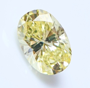 【１００円～】0.516ct 天然ダイヤ FANCY LIGHT YELLOW（ナチュラルカラー）SI2 ＯＶカット