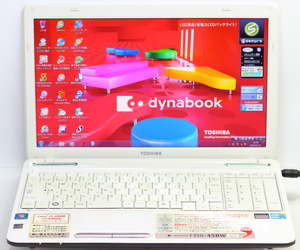 東芝 dynabook T350/45BW（リュクスホワイト）/Core i5-480M/4GBメモリ/HDD640GB/15.6TFT/Windows7 Home Premium リカバリ領域有 #0318