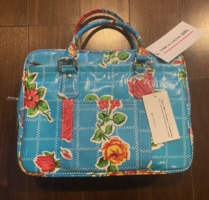 新品 ブルー COMME des GARCONS GIRL コムデギャルソン ガール Floral Print Zip Up bag フローラル バッグ NE-K201-051-1-1 定価35200