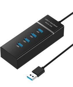 【USB3.0 】4ポート USBポート増設 5Gbps高速転送 バスパワー コンパクト USB 拡張ドライバー不要 Windows Mac/for PS4/PS5 Chromebook 