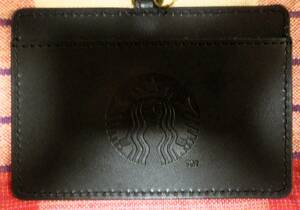 スターバックス★リワード★リサクルレザー★パスケース★IDカードホルダー★黒★ブラック★新品未使用★箱なし★STARBUCKS★社員証