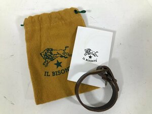 IL BISONTE イルビゾンテ レザー ブレスレット ブラウン 牛革 レザー アクセサリー ユーズド