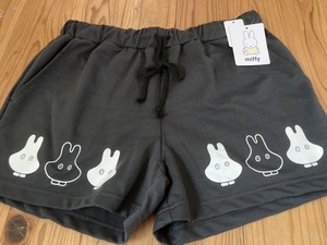 新品　即決　送料無料♪ miffy おばけミッフィー　ショートパンツ　ルームパンツ　中黒　Lサイズポリエステル65％綿35％　完売品