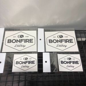 BONFIRE　ボンファイア　ステッカー　ブラック　計4枚　11cm×15cm 2枚　7.5cm×10cm 2枚