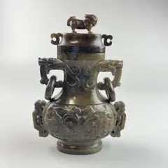 中国 玉石 彫刻 香炉 置物 鑑賞 飾り物 置物  美術品