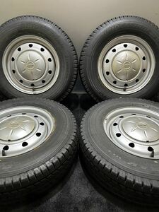 165R13 LT 6PR BRIDGESTONE/VL1 18年製 SCHWARZ 13インチ 5J ＋40 100/114.3 マルチ スタッドレス 4本 プロボックス サクシード (南3-E152)