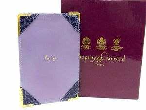 ■希少■極上■本物■極美品■ Asprey＆Garrard アスプレイ＆ガラード クロコダイル メモ帳 文房具 ステーショナリー パープル系 BF4991