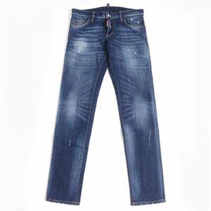 極美品□19SS DSQUARED2/ディースクエアード S71LB0601 Slim Jean ボタンフライ クラッシュデニムパンツ/スキニー ブルー 44 正規品 メンズ