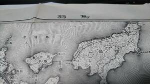 　古地図 　鳥羽　三重県　地図　資料　46×57cm　　明治25年測量　　昭和30年印刷　発行　B