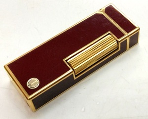 ☆dunhill ダンヒル ローラー ガス ライター ワインレッド色 【着火良好】上品中古※税込価格※他同梱可☆