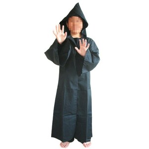 ブラックナイトローブ 子供用 ハロウィン 仮装 コスプレ シス対応 なりきり衣装 黒