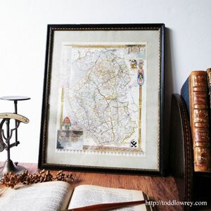 【王者の趣味】アンティーク ヴィンテージ イギリス 古地図 マップ 版画 1836年◆Antique Map of Lincolnshire by Thomas Moule ◆