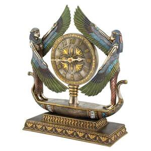 エジプト神話の女神 イシス 置き時計 高級置物卓上飾り時計マントルクロック雑貨家具エスニック小物装飾品インテリアオブジェ彫刻飾り時計