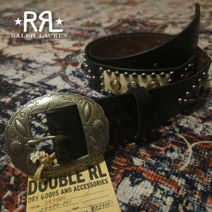 【Dead Stock】 RRL Jewel Studded Leather Belt 【32】 ジュエル スタッズ レザー ベルト 最高傑作 牛革 1950s ウエスタン Ralph Lauren 
