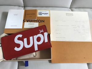 【納品書原本付き】Louis Vuitton×supreme 新品未使用 長財布 ヴィトン シュプリーム ポルトフォイユ 赤ブラザ ヴァージル アブロー