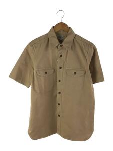 Buzz Rickson’s◆半袖シャツ/15.5/コットン/BEG/BR38401/HERRINGBONE S/S WORK SHIRT