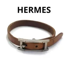 HERMES エルメス アピ3 レザー H金具 ブレスレット シルバー金具