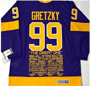 WAYNE GRETZKY LA KINGS CAREER STATS/AWARDS NHL CCM HOCKEY JERSEY