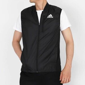 ●送料390円可能商品 アディダス ADIDAS 新品 メンズ 撥水 防風 ランニング ベスト ジャケット 黒 Lサイズ [HL3926-L] 三 弐★QWER★